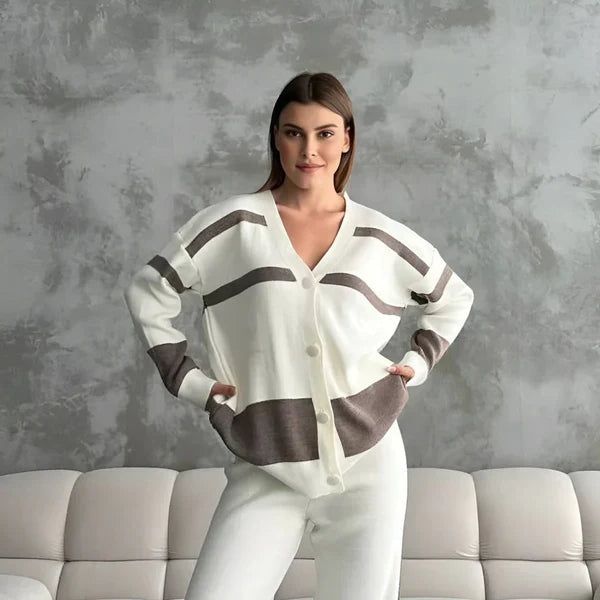 Women’s wool cardigan sweater set elegant – women