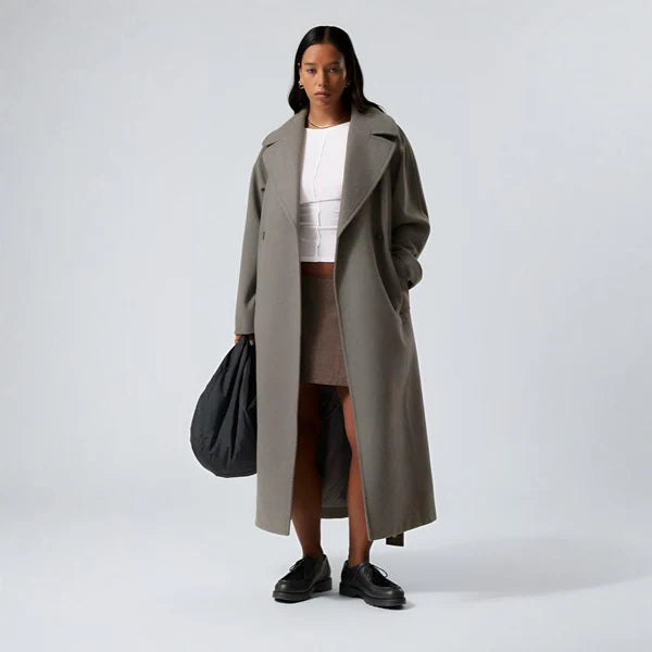 Women’s oversized long wool coat casual chic – women