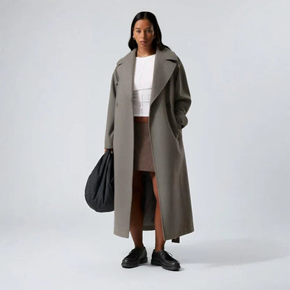 Women’s oversized long wool coat casual chic – women