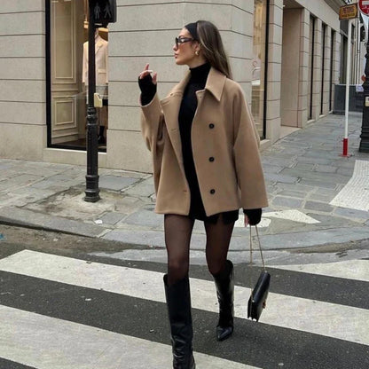 Women’s oversized wool coat trendy fall – women