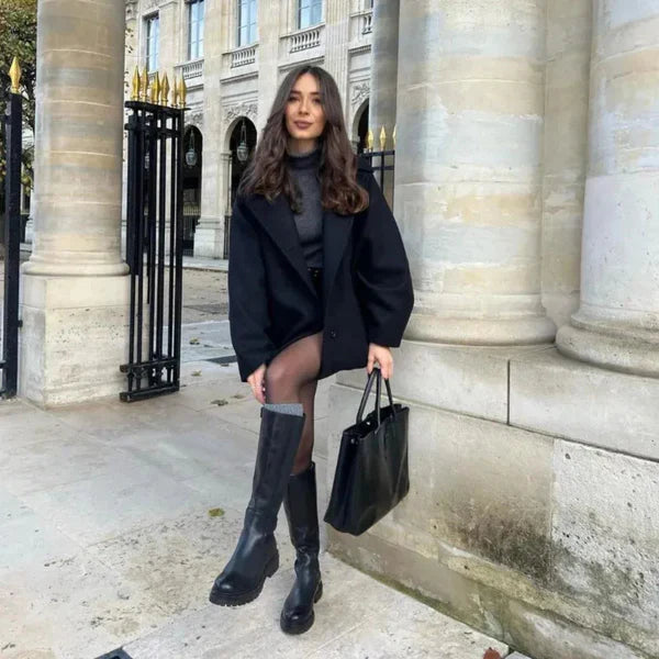 Women’s oversized wool coat trendy fall – women