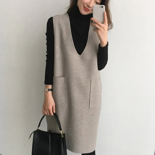 Women’s wool winter vest double-sided mid-length – women