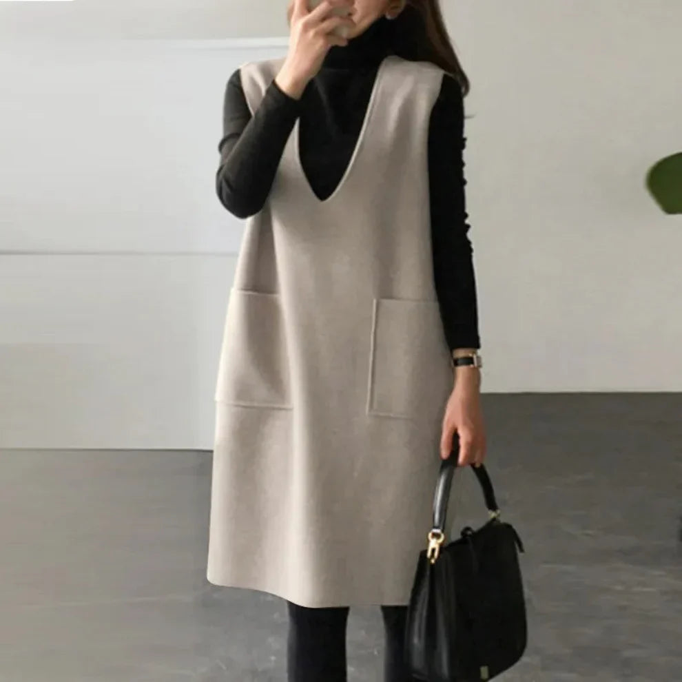 Women’s wool winter vest double-sided mid-length – women