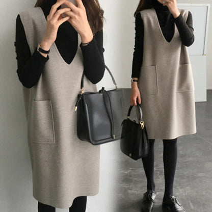 Women’s wool winter vest double-sided mid-length – women