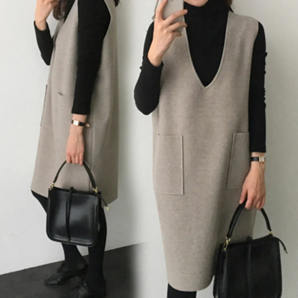 Women’s wool winter vest double-sided mid-length – women