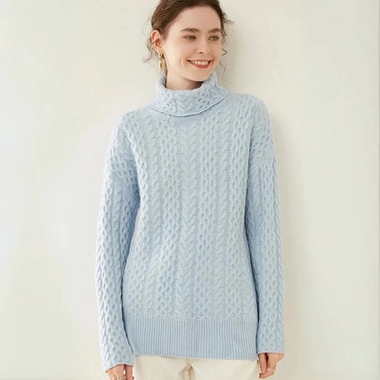 Women’s wool turtleneck sweater cozy winter – women