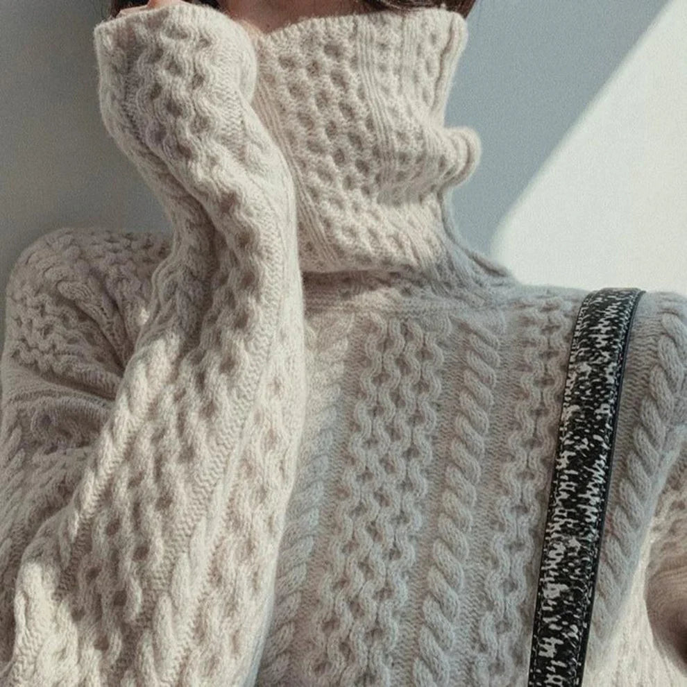 Women’s wool turtleneck sweater cozy winter – women
