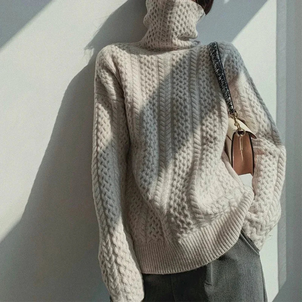 Women’s wool turtleneck sweater cozy winter – women