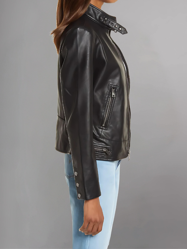 Womens Black leather Jacket