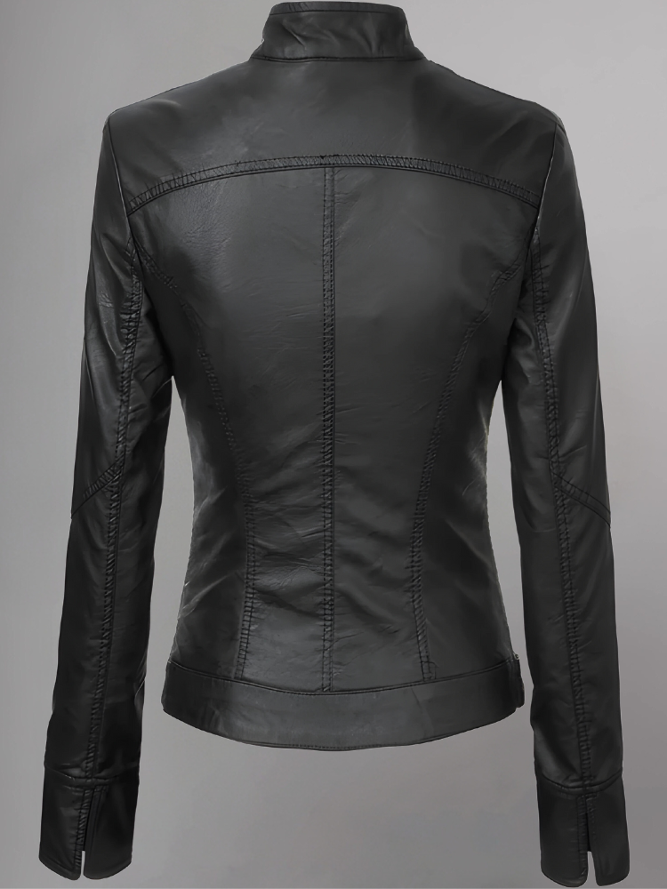 Womens Brown Leather Moto Jacket