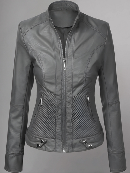 Womens Brown Leather Moto Jacket