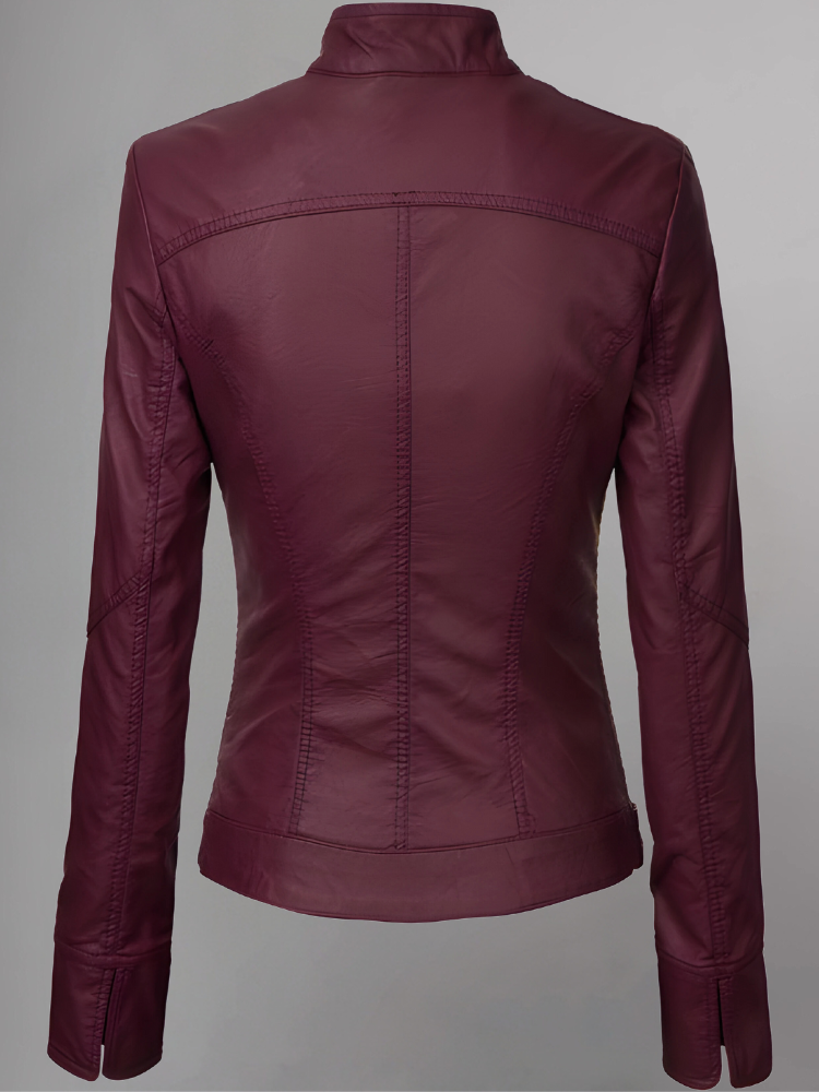 Womens Brown Leather Moto Jacket