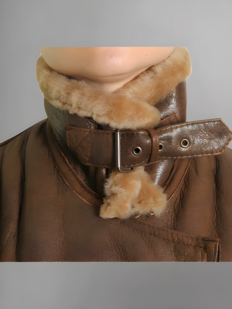 Womens Brown Leather Sheepskin Shearling Jacket