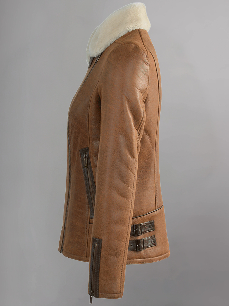 Womens Jane B3 Fur Sheepskin Bomber Jacket