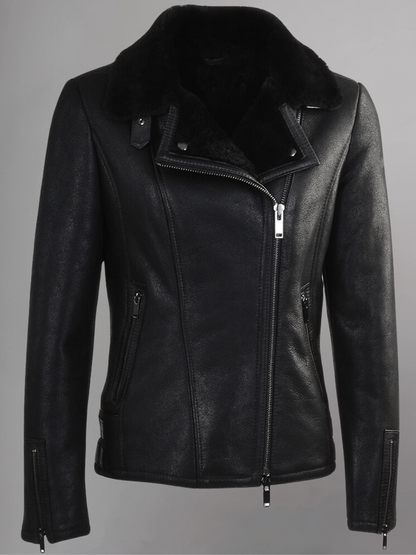 Womens Jane B3 Fur Sheepskin Bomber Jacket