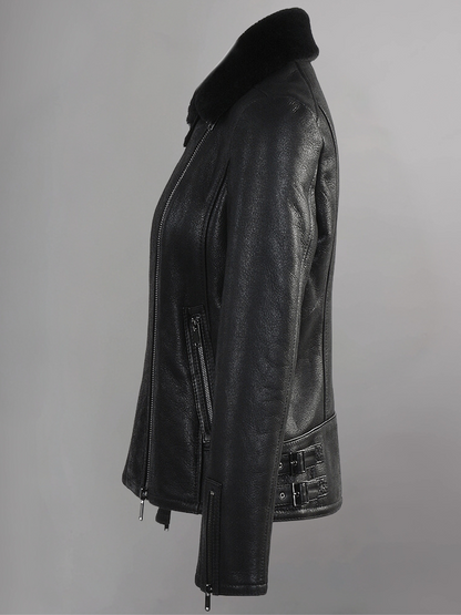 Womens Jane B3 Fur Sheepskin Bomber Jacket