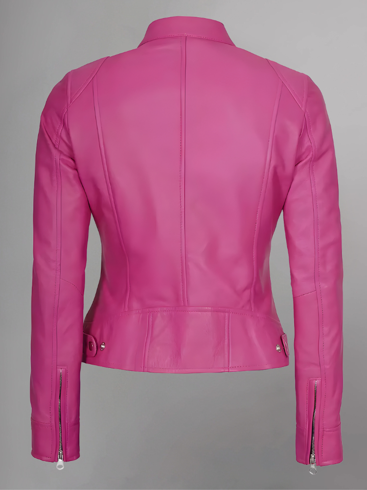 Womens Real Leather Quilted Jacket