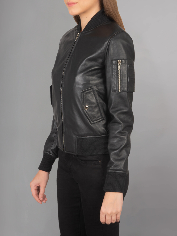 Womens Royal Blue Biker Leather Jacket