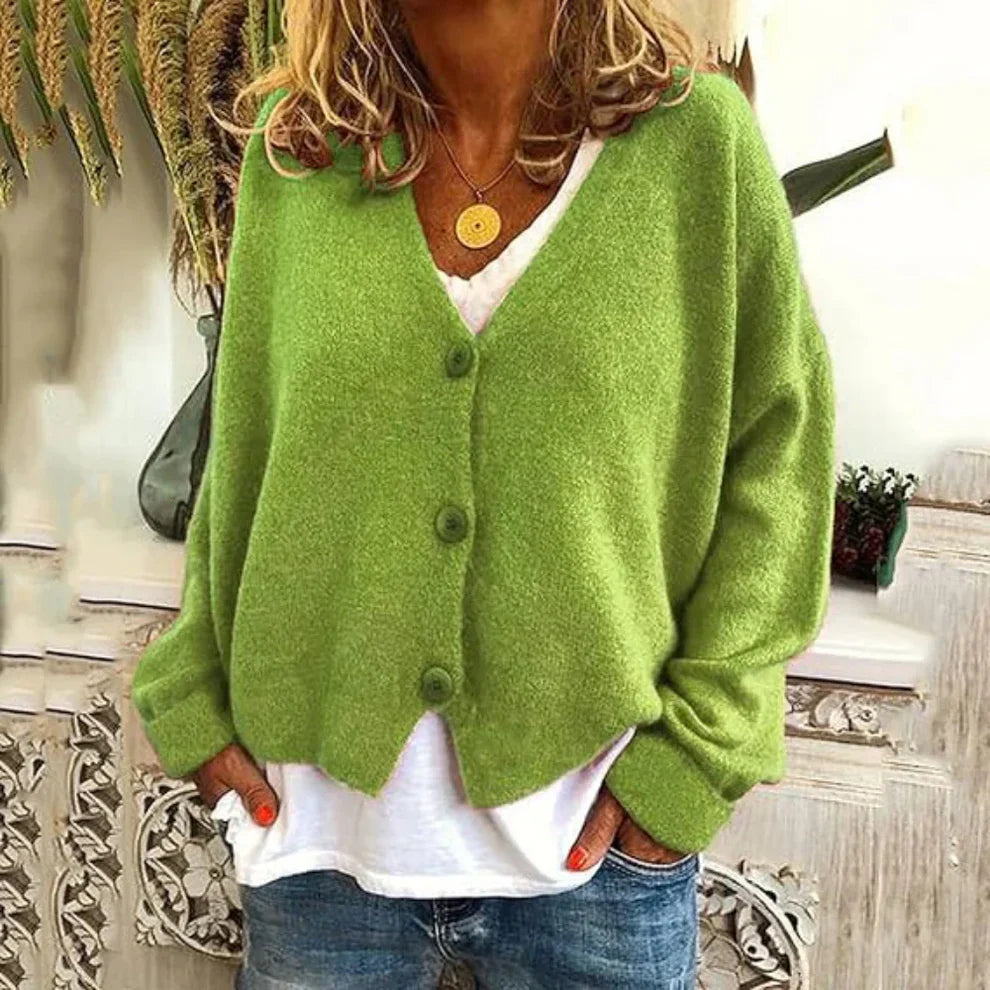 Women’s oversized knit cardigan with buttons – women