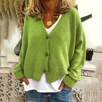 Women’s oversized knit cardigan with buttons – women