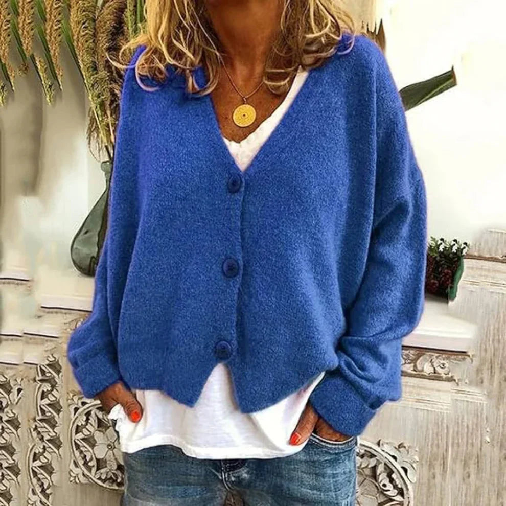 Women’s oversized knit cardigan with buttons – women
