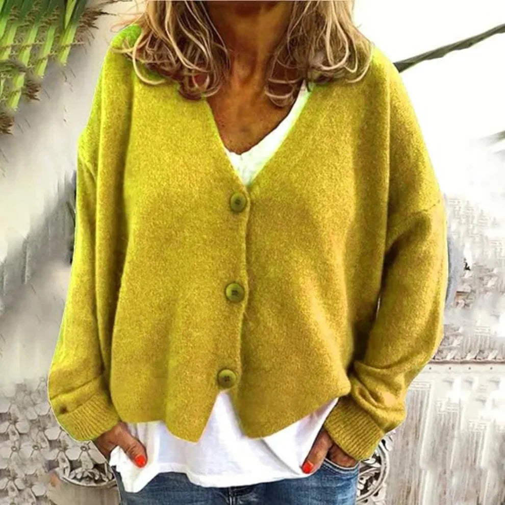 Women’s oversized knit cardigan with buttons – women