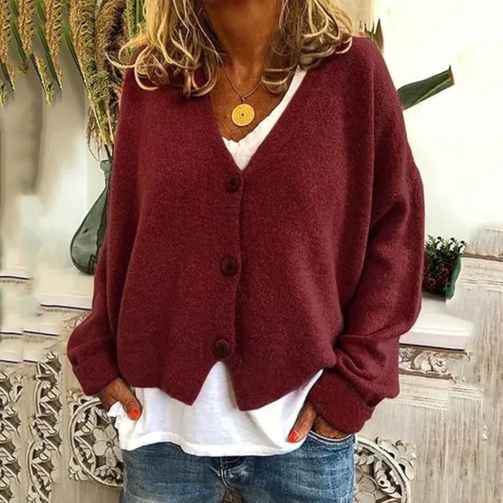 Women’s oversized knit cardigan with buttons – women