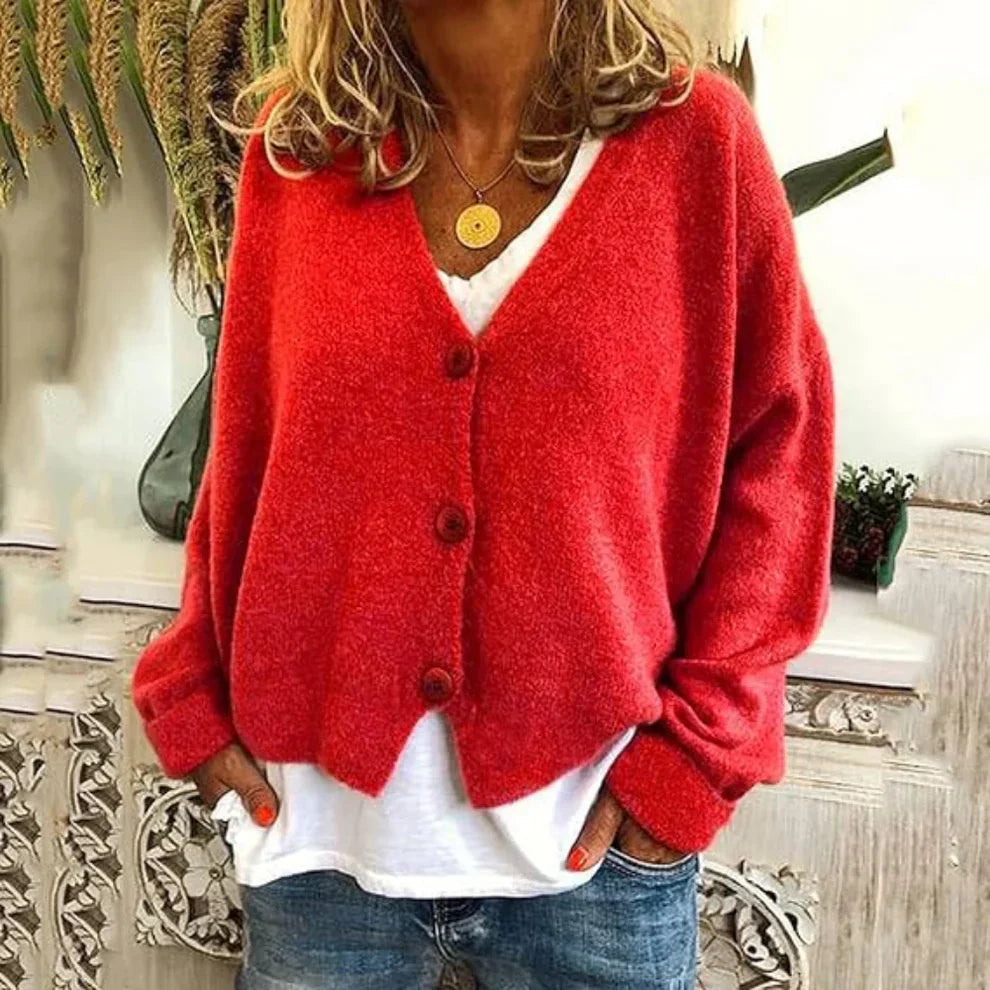 Women’s oversized knit cardigan with buttons – women