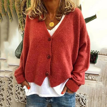 Women’s oversized knit cardigan with buttons – women