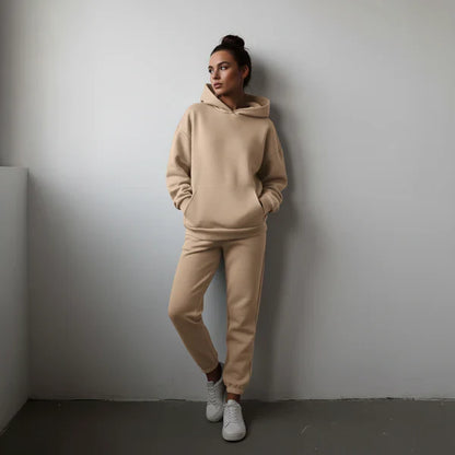 Women’s oversized tracksuit set cropped hoodie – women