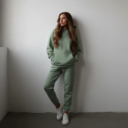 Women’s oversized tracksuit set cropped hoodie – women