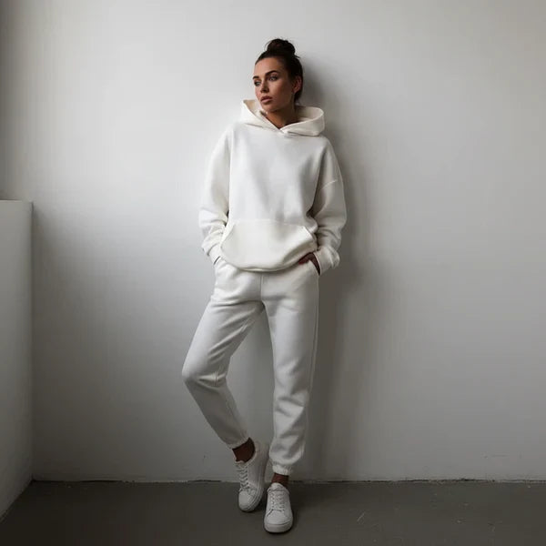 Women’s oversized tracksuit set cropped hoodie – women