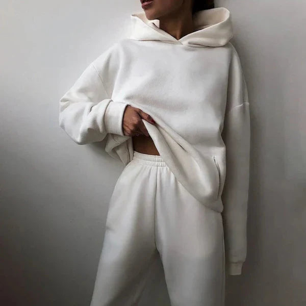 Women’s oversized tracksuit set cropped hoodie – women