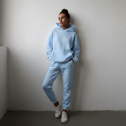 Women’s oversized tracksuit set cropped hoodie – women
