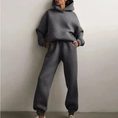 Women’s oversized tracksuit set cropped hoodie – women