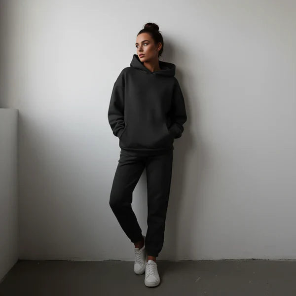 Women’s oversized tracksuit set cropped hoodie – women