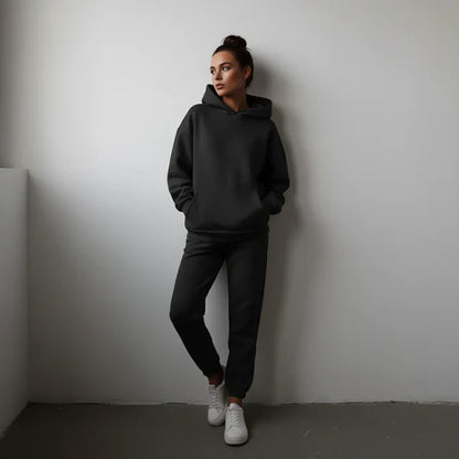 Women’s oversized tracksuit set cropped hoodie – women