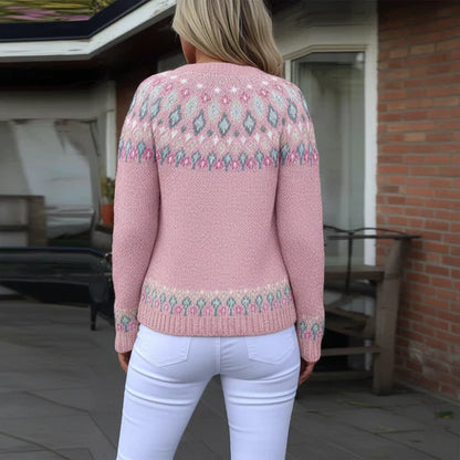 Women's patterned winter cardigan with buttons – women