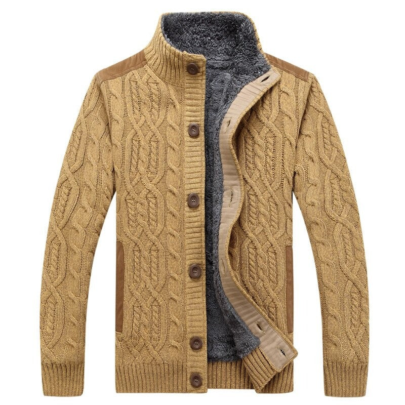 Men's cardigan with plush lining