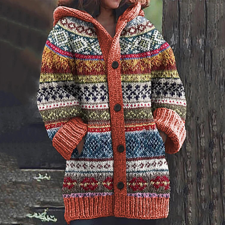 Patterned women's cardigan for cold days