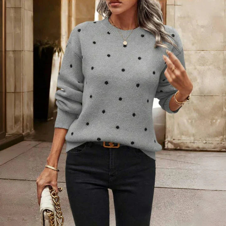 Lilah | polka dot knit sweater