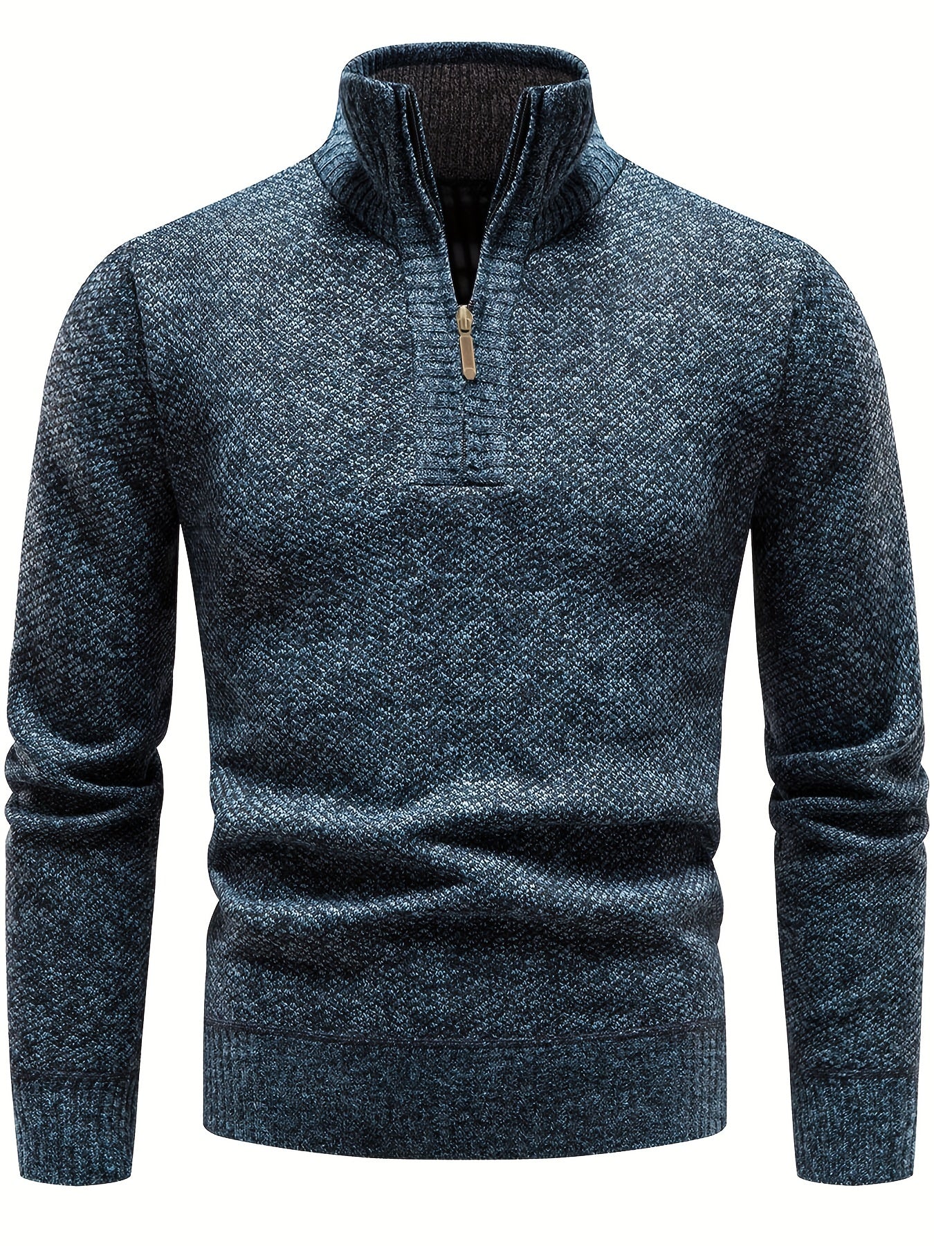 Men’s high-neck quarter-zip knit sweater – men