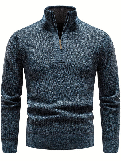 Men’s high-neck quarter-zip knit sweater – men