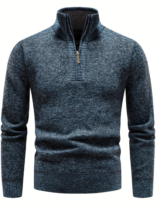 Men’s high-neck quarter-zip knit sweater – men