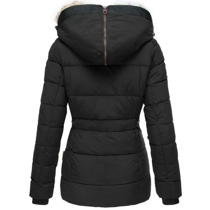Women's winter jacket with faux-fur hood & soft lining – women