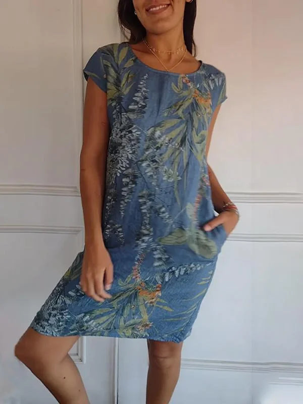 Britt printed round-neck dress – women