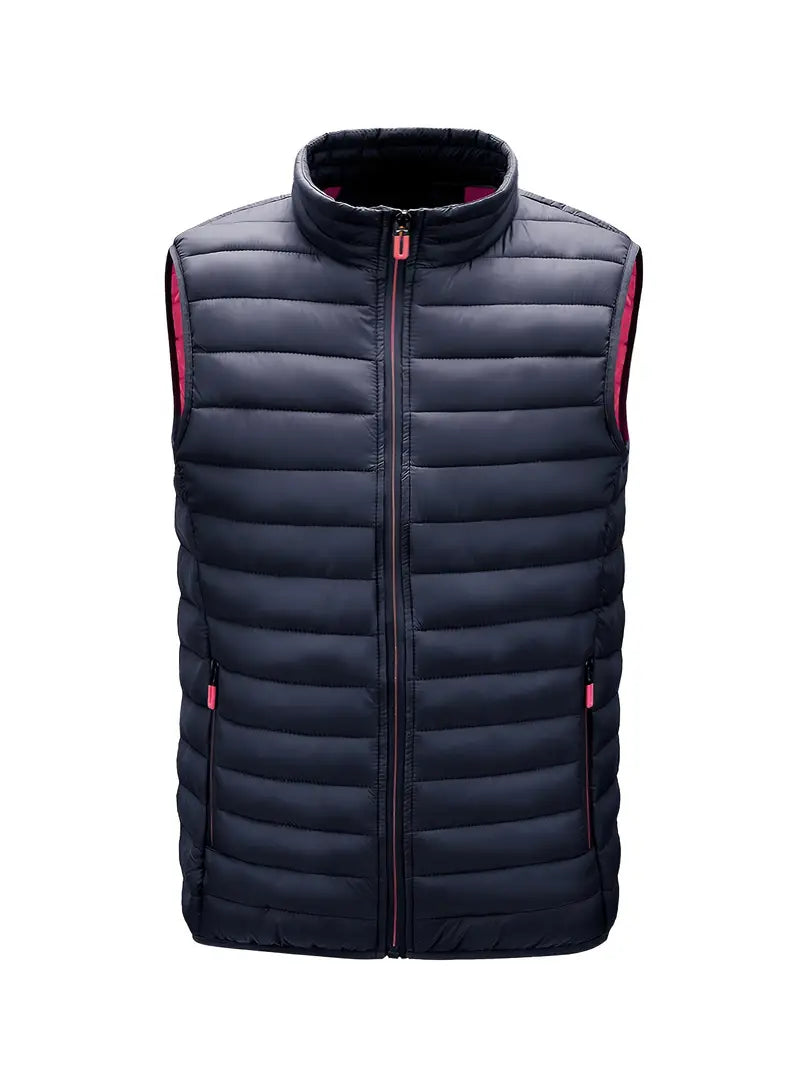 Lightweight bodywarmer vest with stand collar – men