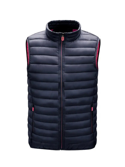 Lightweight bodywarmer vest with stand collar – men