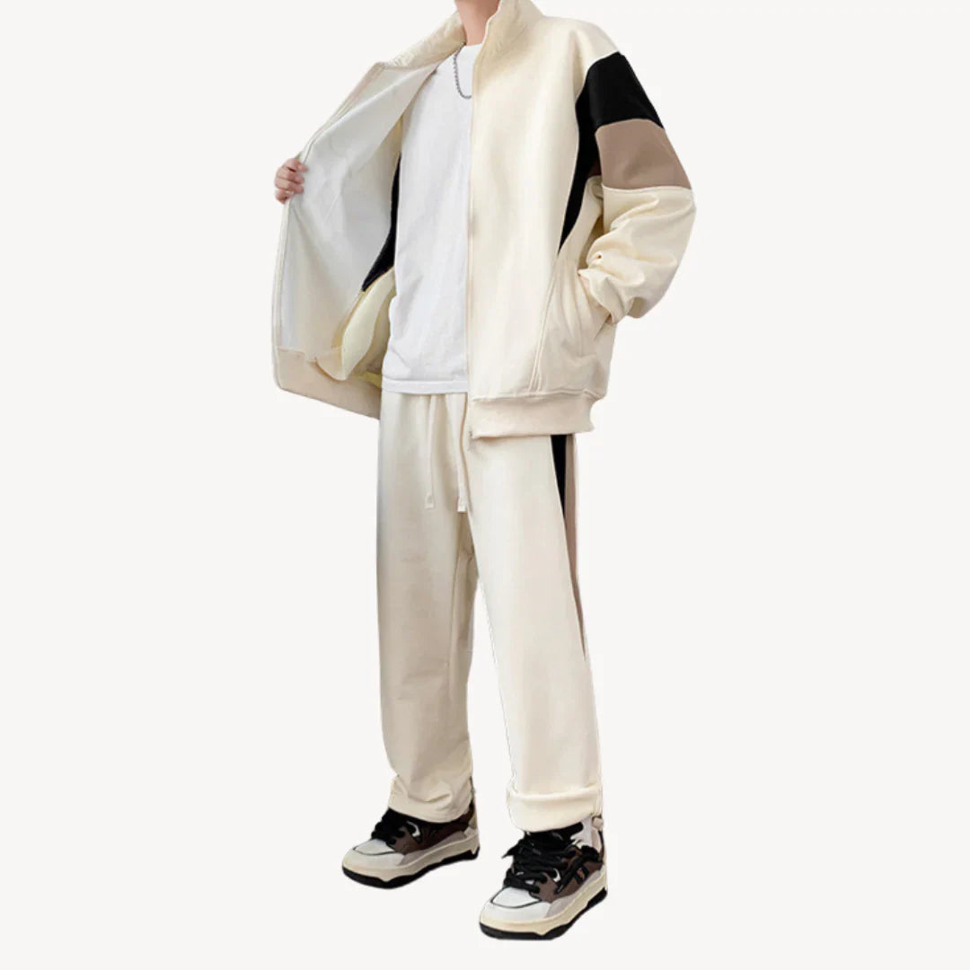 Men's cotton tracksuit, 2-piece set including jacket and jogging pants