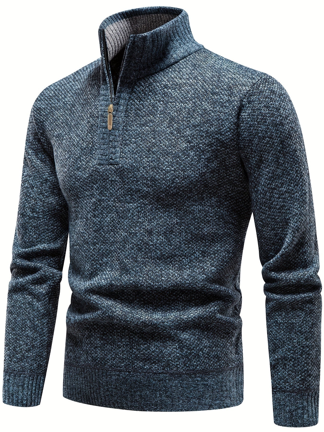 Men’s high-neck quarter-zip knit sweater – men